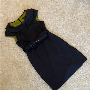 Madison Leigh Gray Sheath Dress with Green Accents